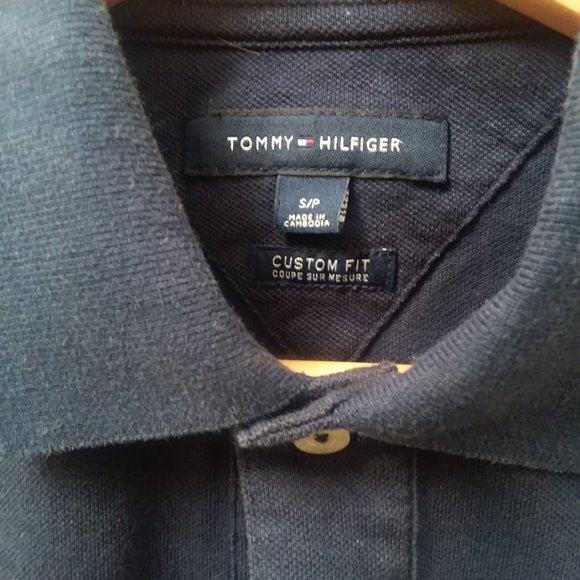 Tommy Hilfiger Size S Custom Fit Polo Shirt Navy Blue - Picture 3 of 6